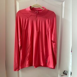 RBX Performance Long Sleeve V Neck Active Top Shirt Bright Coral Women L